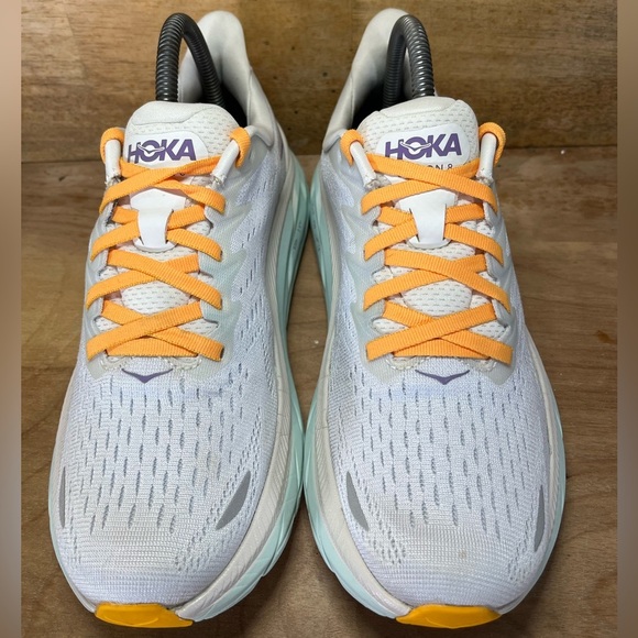 Hoka One One Clifton 8 Womens Size 7.5 Running Shoes Sneakers White Purple - Picture 3 of 12